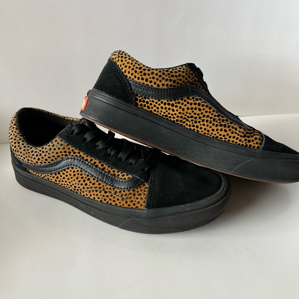 Vans Black and Brown Polka Dot Sneakers